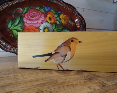 Coffret jaune au rouge-gorge